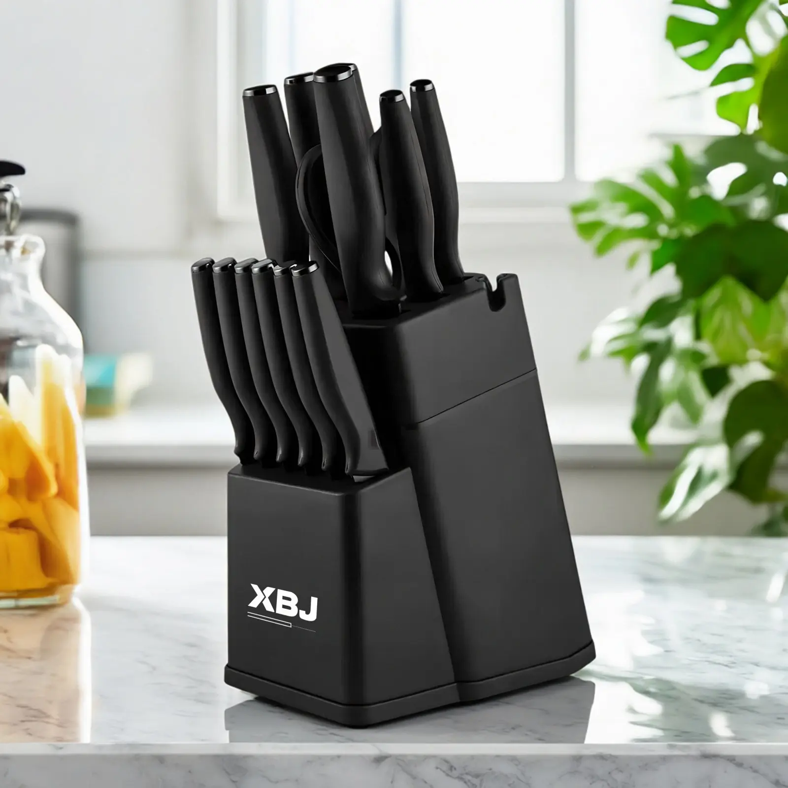 15-piece black knife set