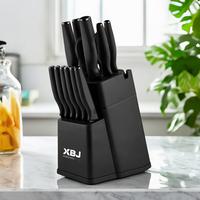 15-piece black knife set