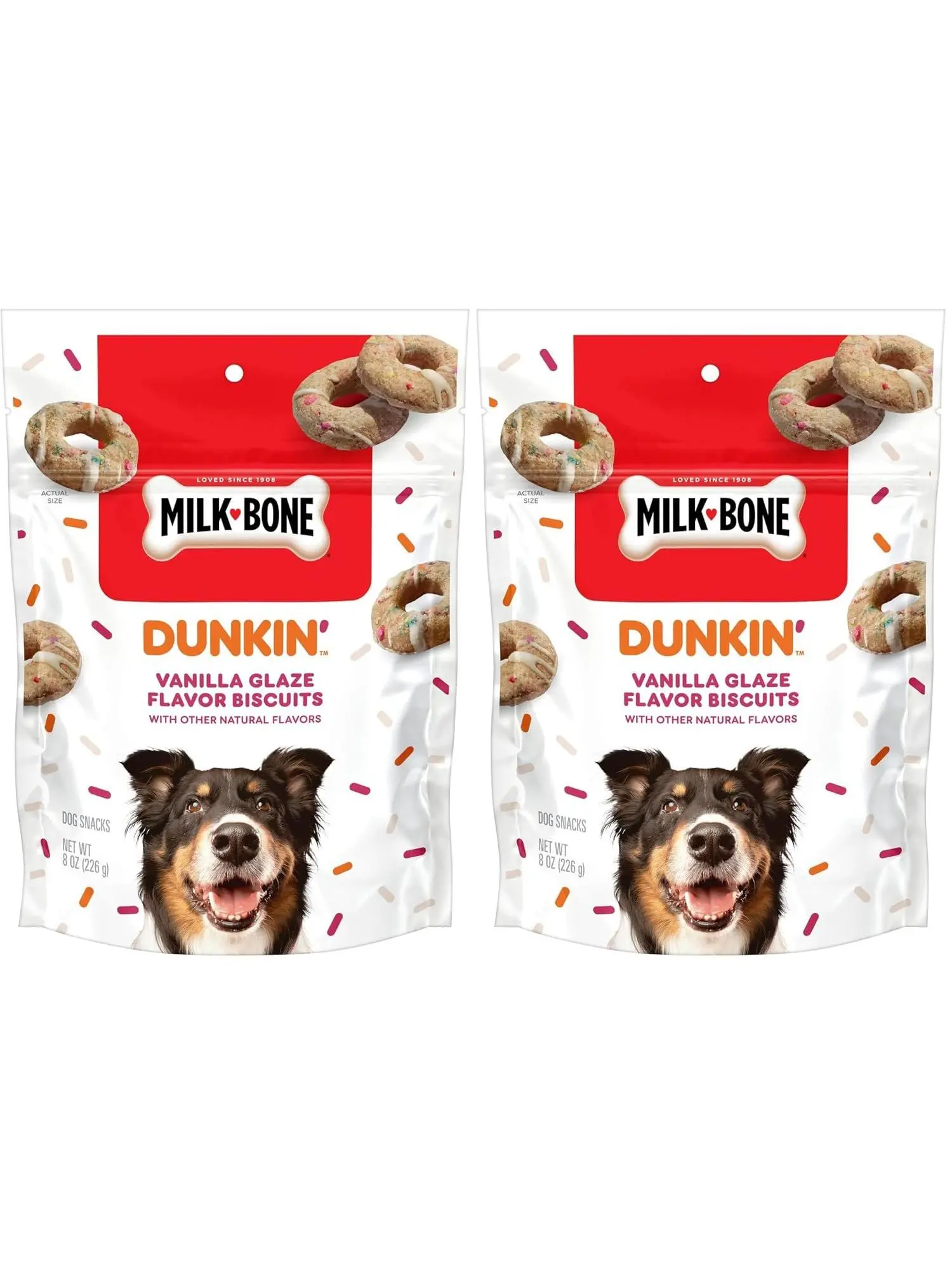 Milk-Bone Dunkin’ Vanilla Glaze Flavor Dog Biscuits with Other Natural Flavors, 8 Oz. Bag