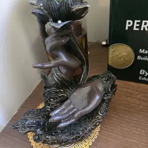 1pc, Backflow Incense Burner, Handmade Resin Lotus Buddha Hand Waterfall Incense Burner Holder for Home Relaxation Lucky Feng Shui Decor (Without Incense), Backflow Incense Burner, Home Decor, Gifts, Home Office Incense Passage Incense Insert Decor