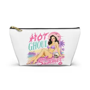 Pinup 'Hot Ghoul Summer' Accessory Pouch — Retro Beach Makeup Bag