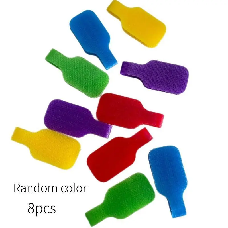 8pcs Colorful Cable Ties with Writeable Function, for Organizing and Identifying, Desk Organization, Home Office Setup, Colorful Markers, Vibrant Design, Durable Material, Strong Adhesive, Wire Markers, Cable Labels