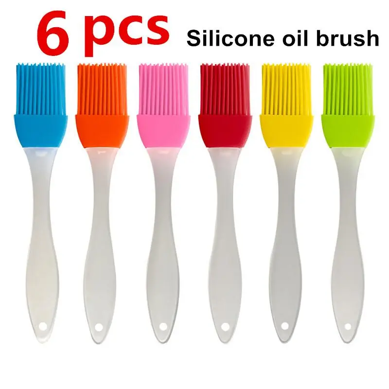 Silicone Oil Brush (6pcs/set), Household Baking & Barbecue Oil Brush, Modern Kitchen Accessories for Home and Outdoor Camping BBQ, Grill Brush, Kitchenware