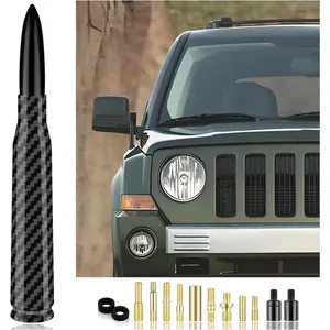 Car Bullet Antenna with 13 Car Antenna Replacement Accessories,Truck Antenna Decoration Compatible with Chevrolet Dodge Toyota GMC Jeep Ford (Black)