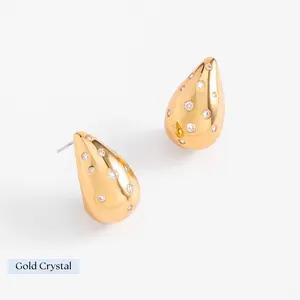 Nice & Bella | Teardrop Stud Earrings Gold 18K Plated Rhodium Crystal Diamonice Pearl | 925561, 925216, 925152