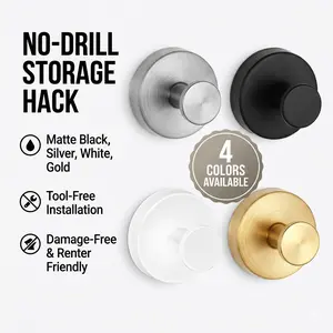 4-Pack Strong Suction Shower Hooks No Drill Removable Towel Hooks for Smooth Surfaces Rust-Resistant Stainless Steel Organiser with Vacuum Lock HoldTwist