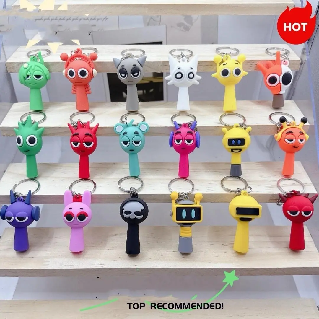 Game Doll Keychain Sprunki Rhythm Box Keychain Game Peripheral Cartoon Pendant Pendant Pendant Keychain Children's Gift Pendant