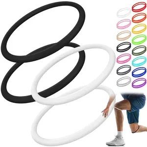 4 Pcs Silicone Patella Knee Band for Basketball Patella Tendon Support Knee Pain Running Tendon Brace Support Strap (Black &White)