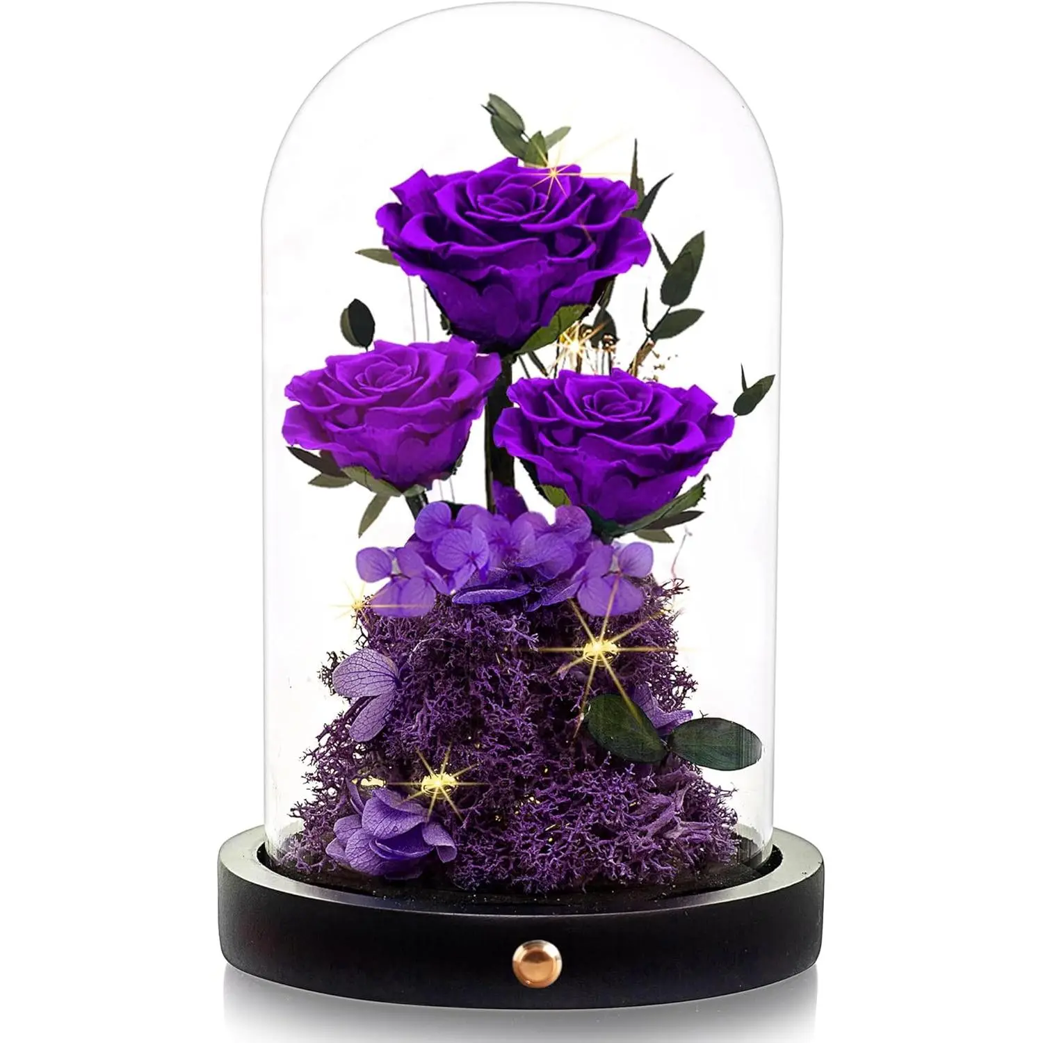 Preserved Roses in Glass Dome Forever Real Roses for Wife, Girlfriend