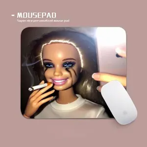 Funny Girl Expressions Mouse Pad, Rubber Material, Locked Edge Design, Non-Slip Surface, Smooth Texture, Office/gaming Accessory