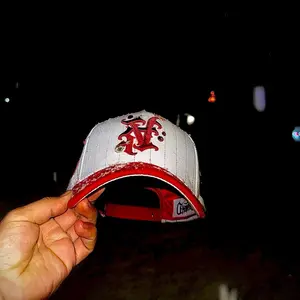 Diamond Red Suede Cap- Full Box