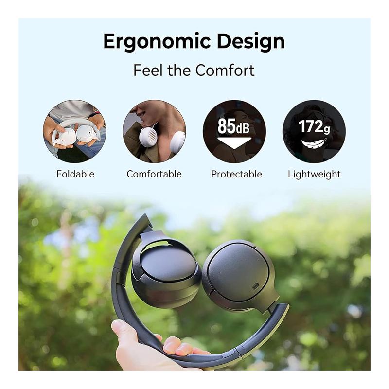 Edifier WH500 Wireless On-Ear Headphones with Foldable Lightweight Design and Solid Bass, Bluetooth Headset with Microphone, 40H Music Playtime and Custom EQ via App for Home Office Travel (Black) Electronic Audio headphones bluetooth