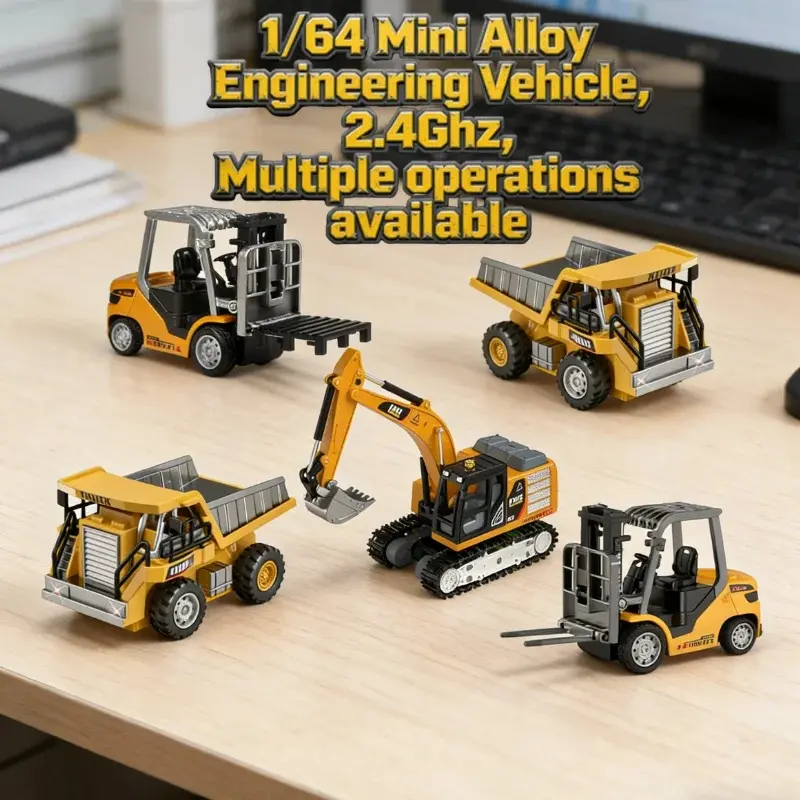New full-size mini excavator dump truck, remote control construction vehicle, mini forklift, birthday gift toy, remote control truck
