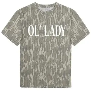 Ol' Lady Mossy Oak Camo Graphic Tee | Vintage Washed Out Country Camo T-Shirt