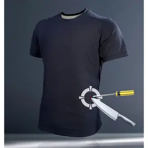 Stab Proof Short Sleeve Outdoor Security Menswear Top Wetsuit Tropical Streetwear Crewneck Tshirt for Man Casual Comfy Fit Casual Comfy Fashion