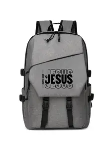 Large Capacity Cross Print Backpack, Holds Computer Files Daily Essentials, Christian Faith Design, Casual Style, All Seasons