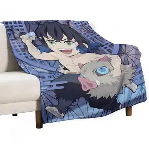 Demon Slayer Inosuke Thermal Throw Blanket Cozy Lightweight Patterned Flannel Blanket Sofa Decor,Bedding Room for Christmas Birthdas