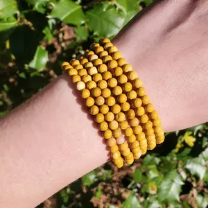 Yellow Mookaite Bracelet - 4mm, Handmade, Natural Crystals, Custom Sizes