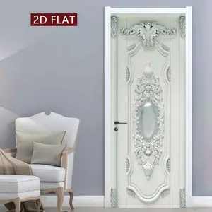 European Style Carved Door Sticker, 2 Counts Easy Apply Peel & Stick Door Sticker, Waterproof & Scratch Resistant Decoration Painting for Home, Kitchen, Bathroom, Bedroom, Ornaments