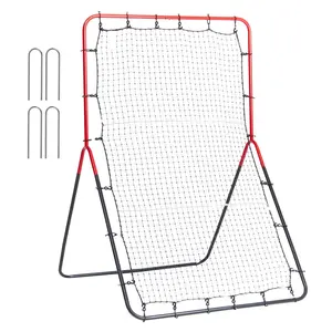 Baseball And Softball Rebounder Net For PitchBack Training 3x4.5 Ft Portable Practice Cage With 3-Way Trainer Function, Adjustable Angles, Sturdy Frame, Replacement Netting, Easy Set Up For Outdoor And Indoor Use