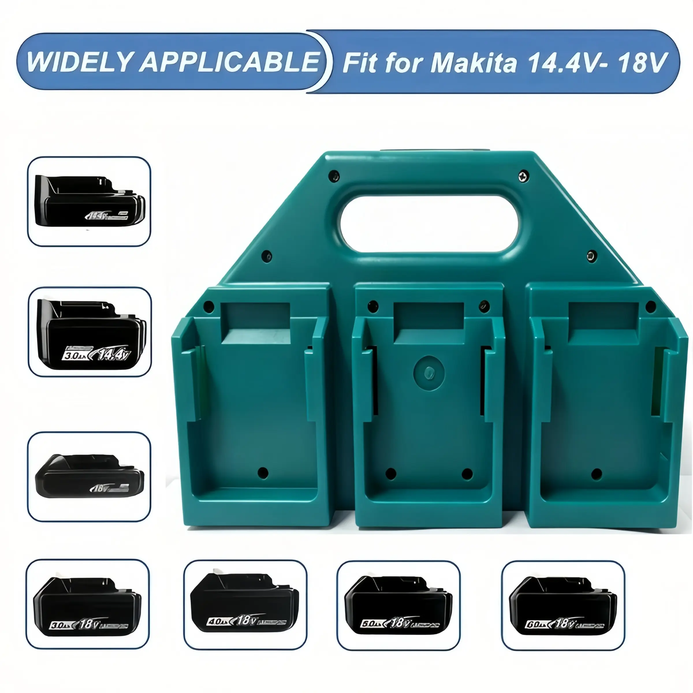 Durable PC Plastic Battery Box, Fits Makita Batteries, Ideal for Workbench, Garage Storage, Toolboxes, Vehicle Accessories, Tool Organizer, Cordless Tool Organizer, Construction Tool Organizer, Tool Holder, Organizing Tool