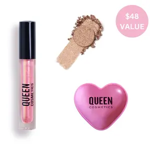 Queen Cosmetics Y2K Baddie Diamond Shimmer Gloss Stargazing & Renaissance Shadow Glitter Beauty Glossy Makeup Cosmetic