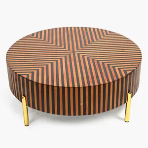 Handmade Round Dining Table – Durable Resin and Juniper Wood