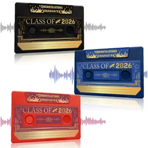 Graduation Party Favors Voice Recordable Greeting Card 300 Second Class of 2026 Custom Voice Guestbook for Graduation Congrats Grad Party Decoration Funny Happy Anniversary Gift