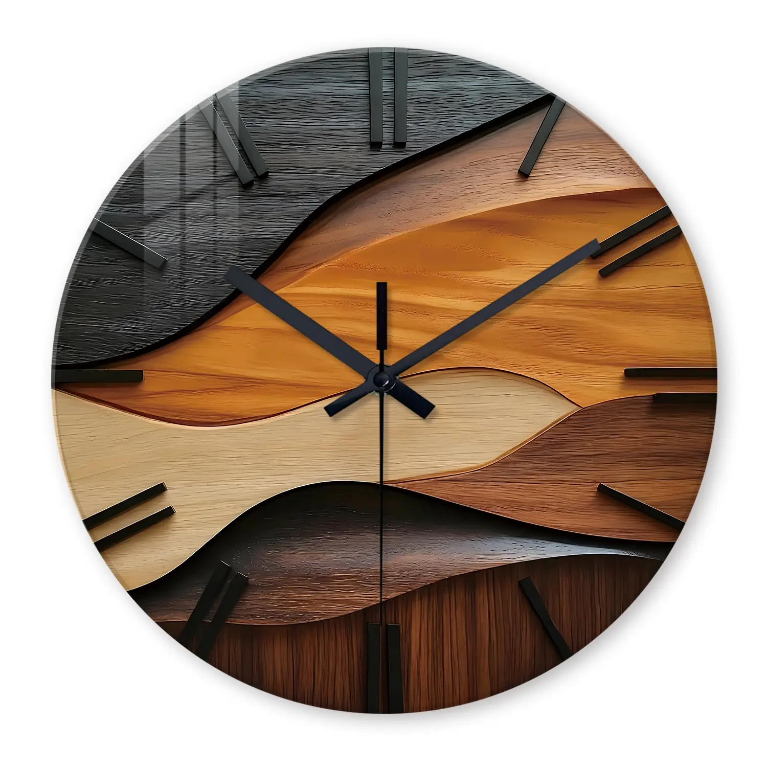 12/14 Inch HD Tempered Glass Decorative Wall Clock, 4mm Thick Shockproof, Silent Analog Non-Ticking, Home Decor, Living Room Kitchen Decor, Outdoor Garden Party Art Gift