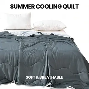 Double-Sided Cooling Summer Quilt, Lightweight Stitching, Soft Skin-Friendly Fabric, Multiple Colors Available, Breathable Moisture-Wicking, Soft Lightweight Quilts