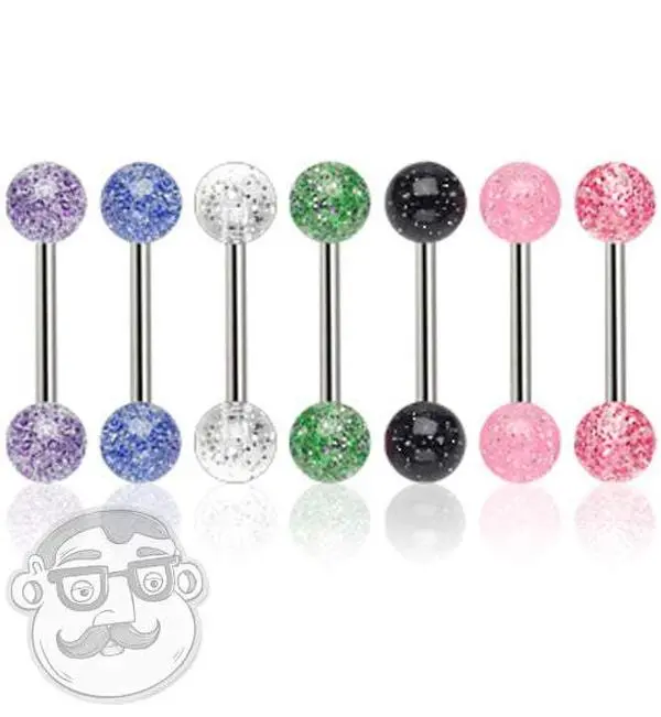 Glitter Ball Tongue Ring Glitter Ball Tongue Ring