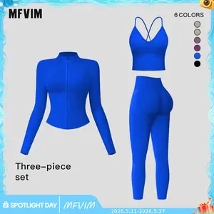 MFVIM Women’s Seamless Yoga Set – Tapered Back Design, Tight Fitness Wear, High-Stretch Running Workout Set