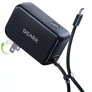 GEARit 3-in-1 GaN Charger 33W Charging 5000mAh Power Bank with Cable Plug Portable Foldable Smartphone GEARit 3-in-1 GaN Charger 33W Charging 5000mAh Power Bank with Cable Plug Portable Foldable Smartphone