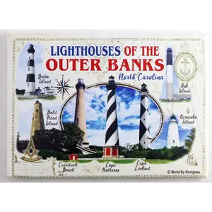 North Carolina Lighthouses of Outer Banks Fridge Collector's Souvenir Magnet 2.5" X 3.5"