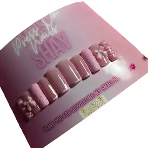 GEL Medium Press On Nails Pink Power Long-lasting High Gloss