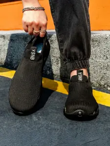 Men's Breathable Comfort Casual Shoes, Soft Sole Non-Fatigue Outdoor Running Shoes, Flyknit One-Click Sports Shoes for All Seasons