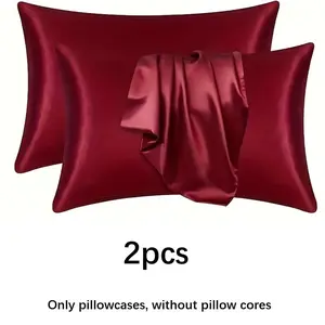2pcs Satin Pillowcase for Hair and Skin, Soft Breathable Smooth Cooling Pillow Covers for Sleeping