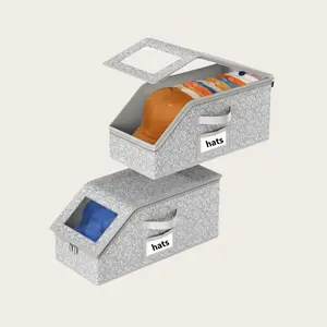 tackable Hat Organizer – Holds 24 Baseball Caps, Multilayer Collapsible Storage Box for Closets | Space-Saving Classic Design