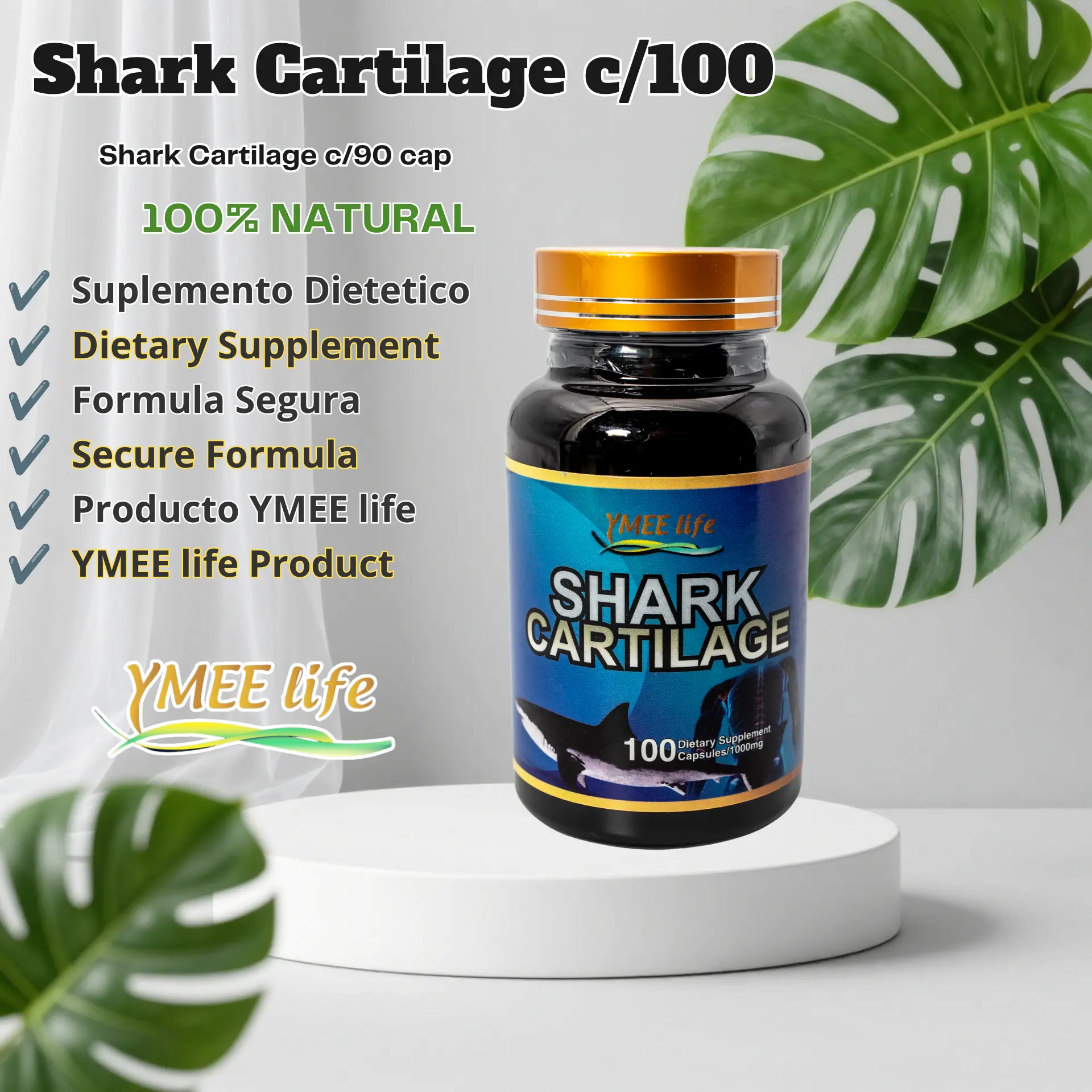 Shark Cartilage Suplemento Dietético Natural – 100 cápsulas