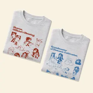 Hua Cheng Xie Lian Tian Guan Ci Fu Heaven Official Blessing TGCF Manhua Chinese Comic Novels T-shirt Gift For Fan 100% Cotton Fabric True To Size