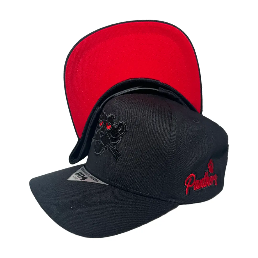 KAMEL Unisex Panther Cotton Snapback Cap, High-Quality Casual Hat with a Red Visor and Adjustable Fit for Everyday Wear, High Quality Hat