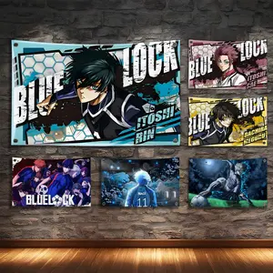 Blue Lock Large Size Flags Turn Any Space Into a Party Instantly | Microfiber Festival Banner Indoor Outdoor Hanging Decor | For Bedroom Living Room Bar Garden Party