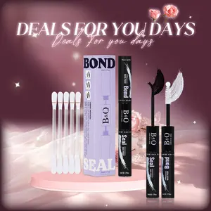 【2IN1 Bond & Seal 】B&Q Waterproof Lash Cluster Glue,Latex-free Gentle Formula,Stronghold Long Lasting 48-72h Wear for DIY Lashes,Clear/White Black,Eyelash Adhesive,Removable,Lash Application Tools with Remover Swab,Makeup Cosmetic #dealsforyoudays