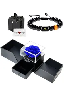 Men's & Rose Gift Box Set, Fashion Personalized Jewelry, Fashionable Bracelet, Perfect for Parties, Daily Wear, Birthday Gifts