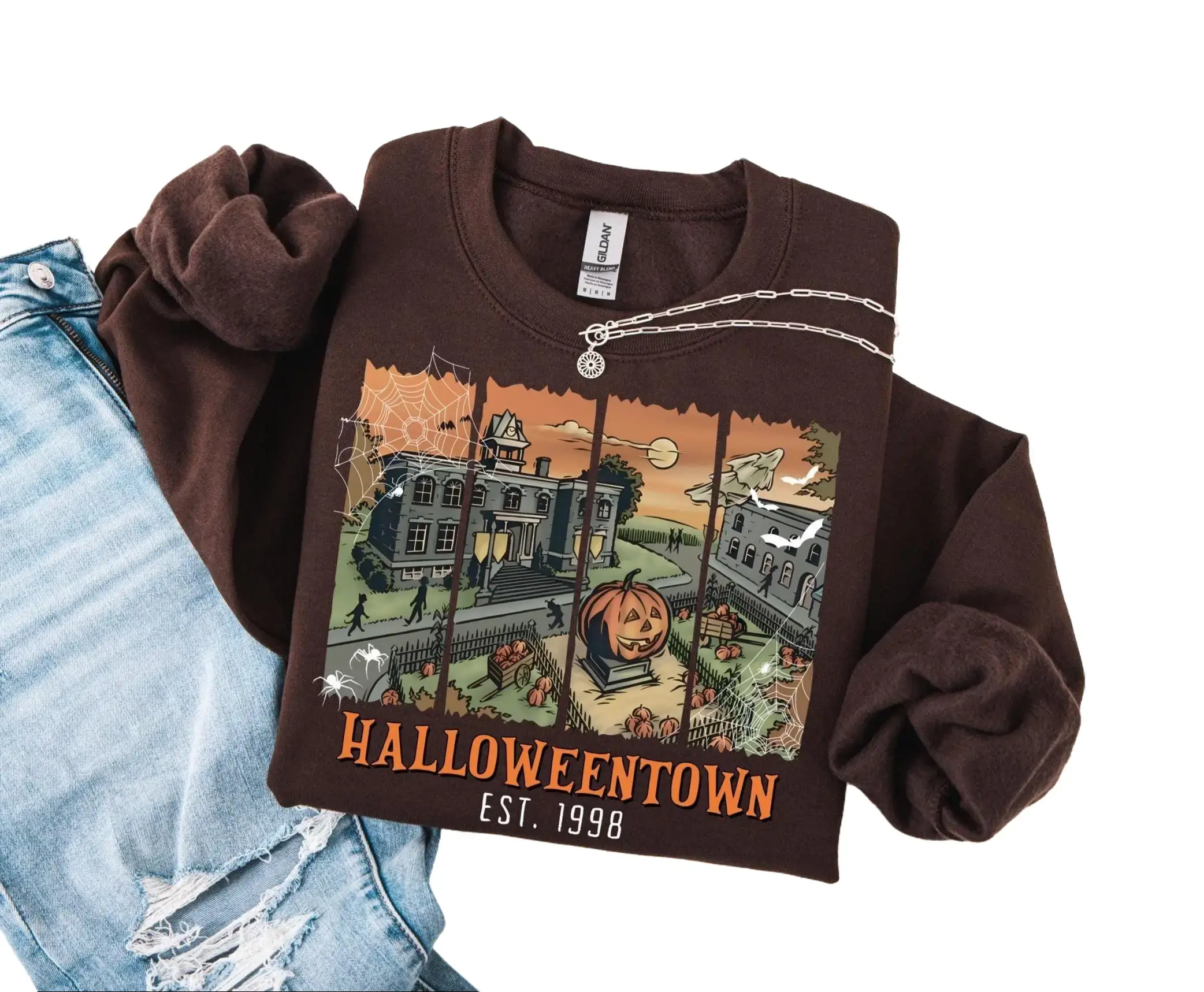 Halloweentown University Est 1998 Sweatshirt, Halloween Town Crewneck, Retro Spooky Apparel, Vintage Jumper, Fall Fashion Top, Gift For Comforting Products LLC