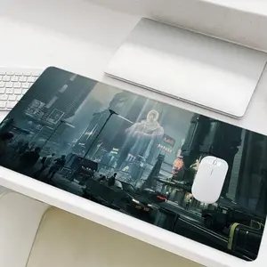 Cyberpunk Sci-fi City Pattern Mouse Pad, Rectangle Gaming Mouse Pad, Non-Slip Mousepad, Office Desk Keyboard Mouse Mat for Home Office Game Room