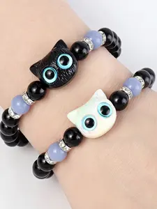 Night Glow Original Cheese Cute Cat Bracelet, Unisex Couple Hand Chain, Holiday Birthday Gift for Girlfriend Boyfriend Jewelry, Trendy Fashionable Accessories