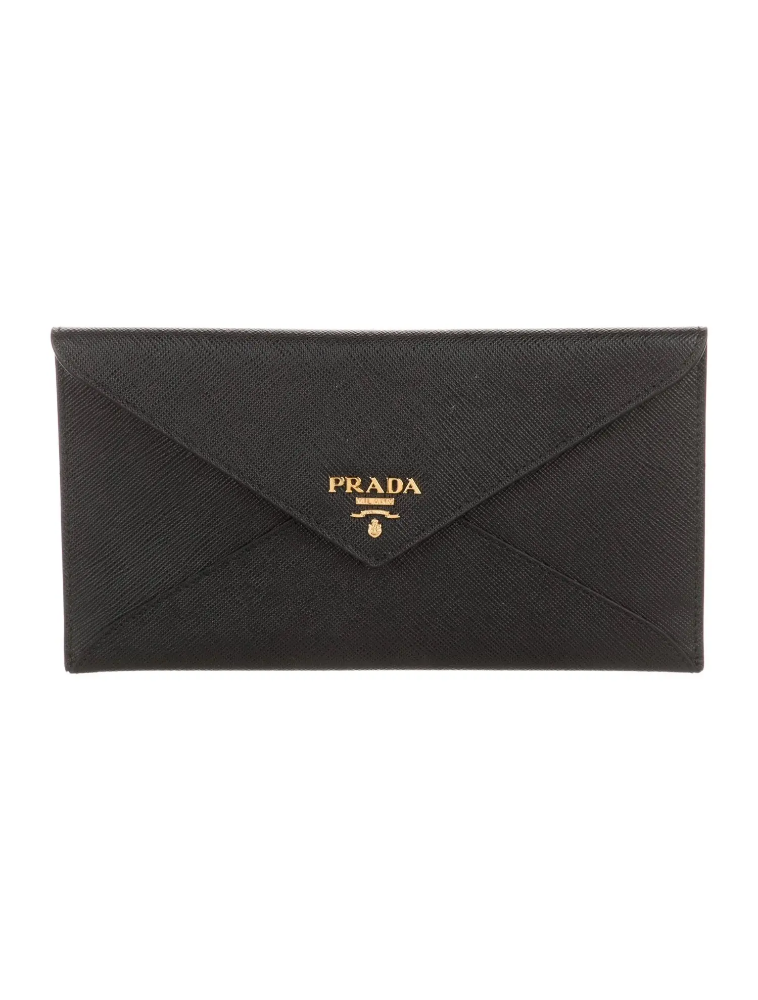Pre-owned PRADA Saffiano Leather Small Leather Goods Wallet