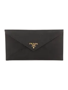 Pre-owned PRADA Saffiano Leather Small Leather Goods Wallet
