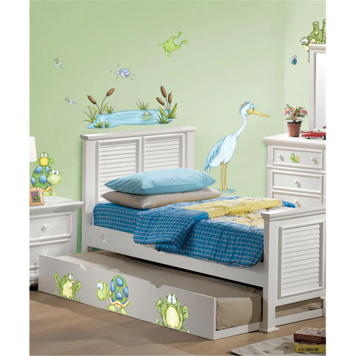 Borders Unlimited On the Pond Super Jumbo Smooth Removable Wall Decor Applique, Sewing Accessory for Textiles & Soft Furnishings